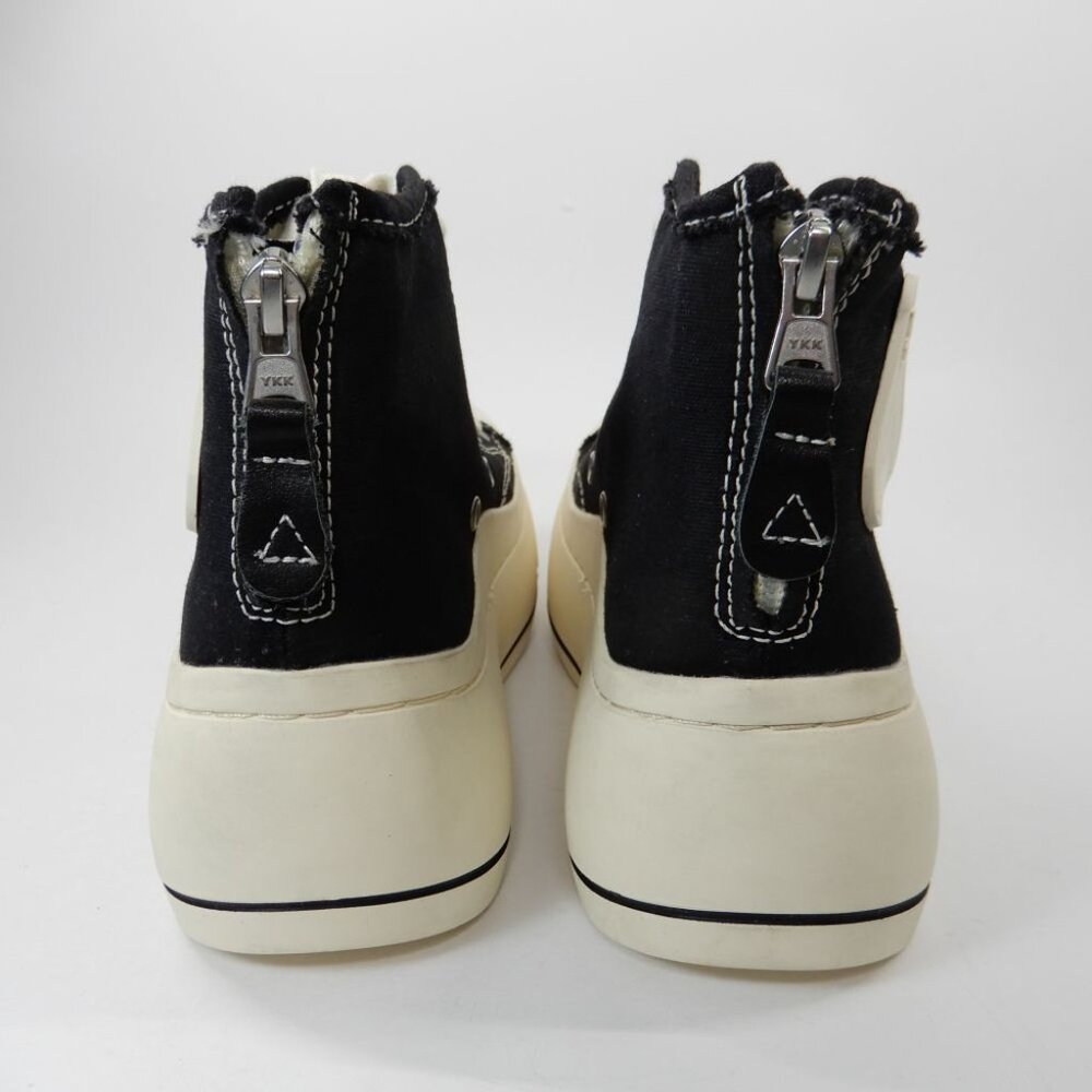 R13 Kurt High Top Platform Sneakers Size 5 Black Canvas Lace-Up Zip NEW $495 - Picture 10 of 16